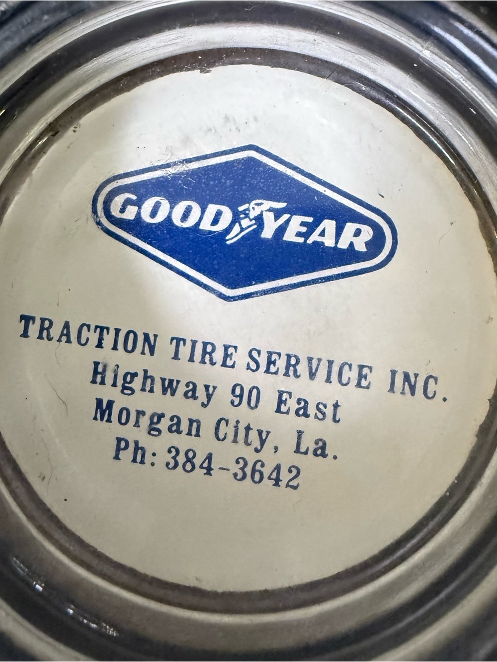 Goodyear Tire Ashtray - Black Tire Rim with Logo Man Cave Decor - Picture 7 of 11